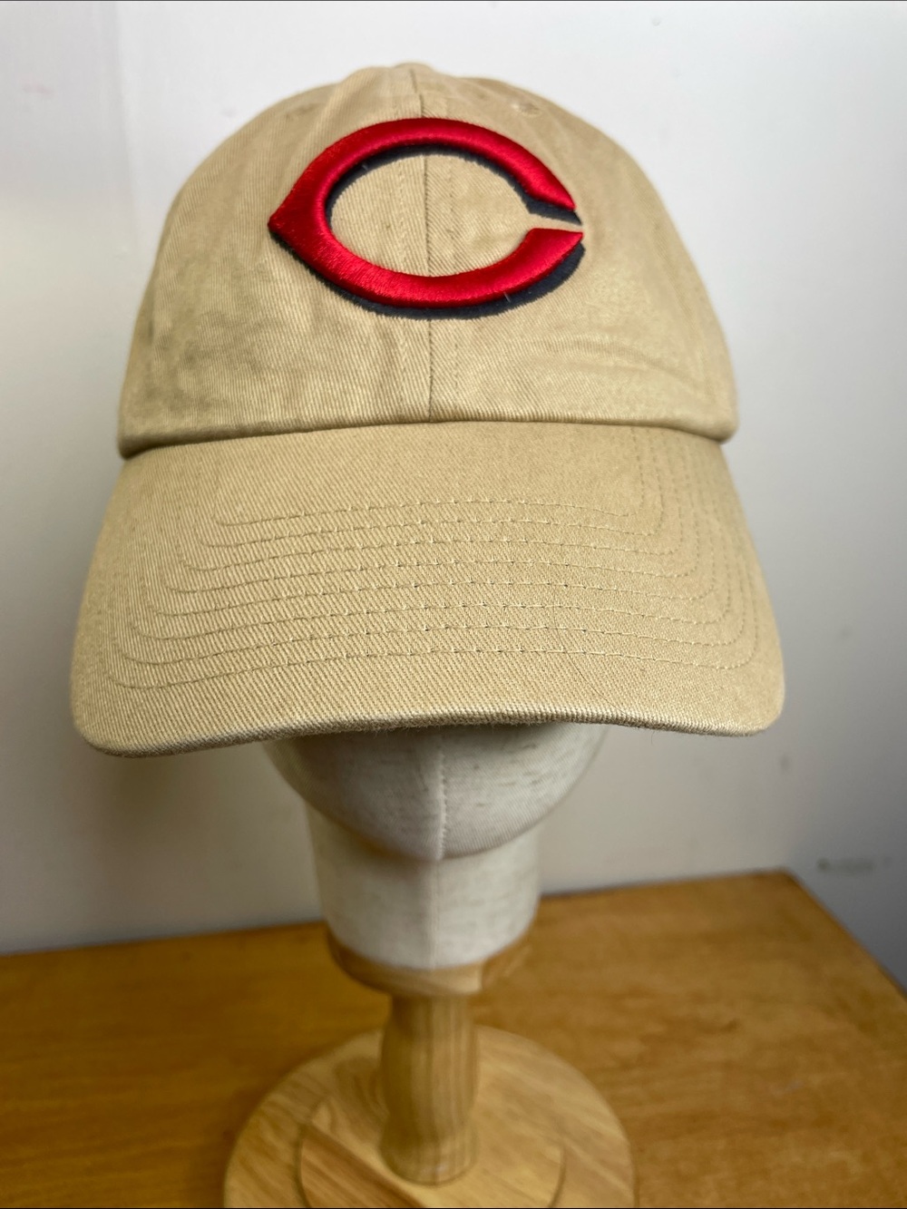 '47 Brand Khaki Baseball Cap with Red Embroidered 'C' Logo